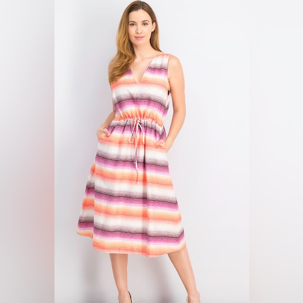 Gap Sleeveless Midi Dress in Linen-Cotton